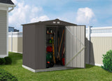 EZEE Galvanized Steel Storage Shed with Low Gable Roof, Charcoal, 6-ft x 5-ft