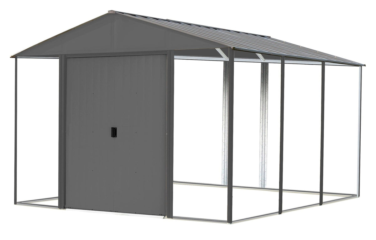Ironwood Steel Hybrid Shed Kit, Anthracite, 10-ft x 12-ft