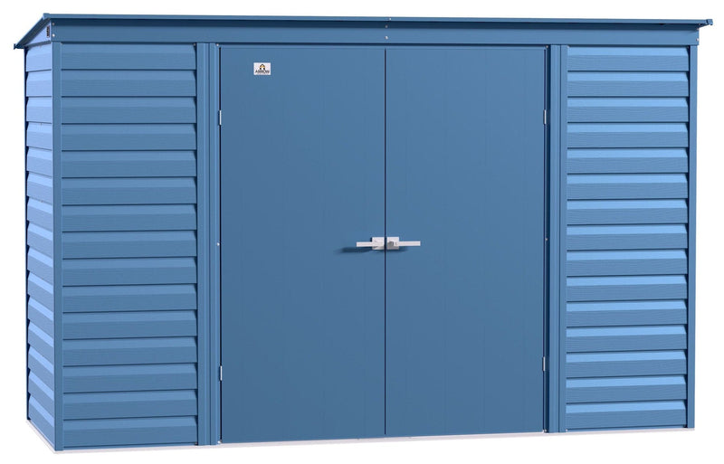 Select Galvanized Steel Storage Shed, Blue Grey, 10-ft x 4-ft K1353