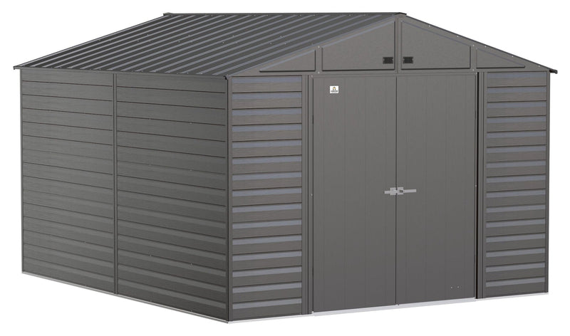 Select Galvanized Steel Storage Shed, Charcoal, 10-ft x 12-ft L7496