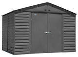 Select Galvanized Steel Storage Shed, Charcoal, 10-ft x 8-ft
