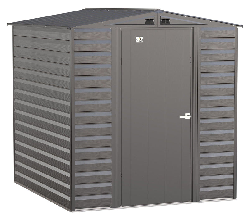 Select Galvanized Steel Storage Shed, Charcoal, 6-ft x 7-ft R5393