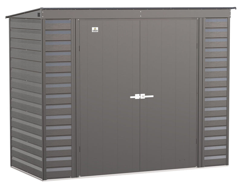 Select Galvanized Steel Storage Shed, Charcoal, 8-ft x 4-ft A4307