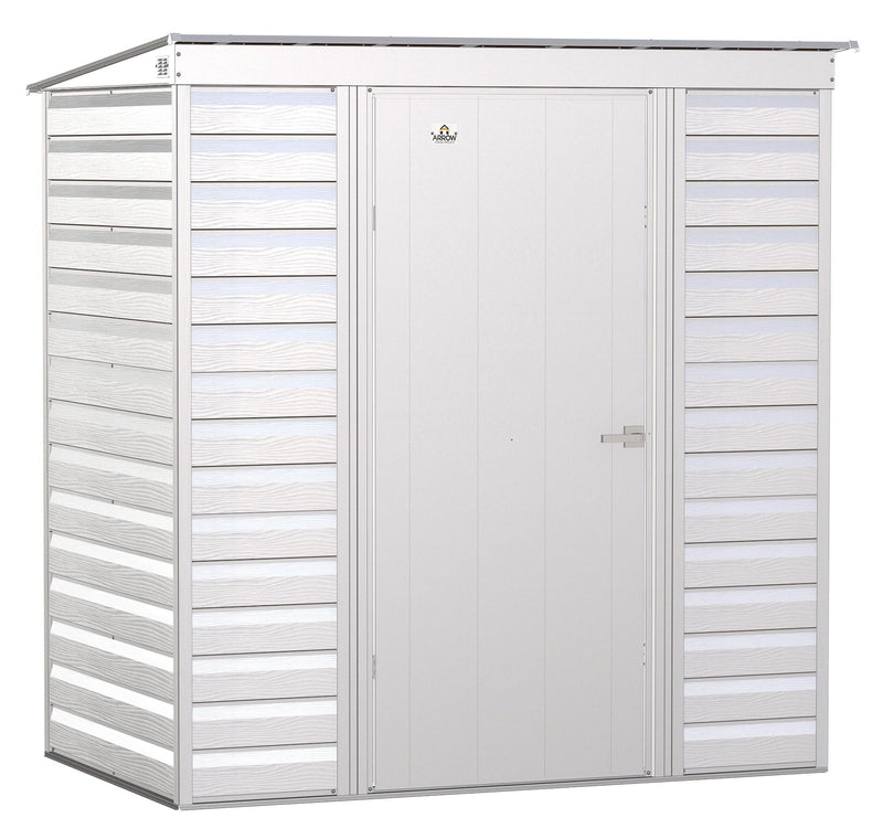 Select Galvanized Steel Storage Shed, Flute Grey, 6-ft x 4-ft A9909