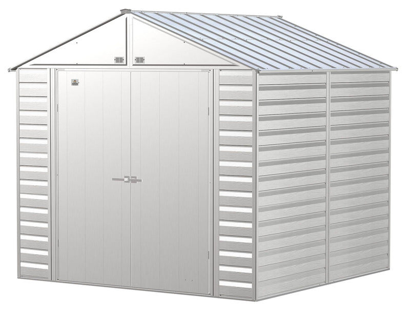 Select Galvanized Steel Storage Shed, Flute Grey, 8-ft x 8-ft Y0739