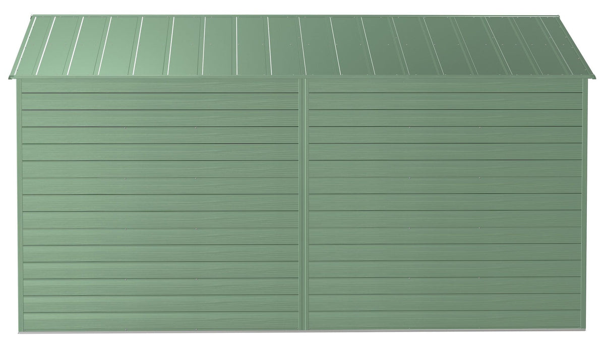 Select Galvanized Steel Storage Shed, Sage Green, 10-ft x 14-ft
