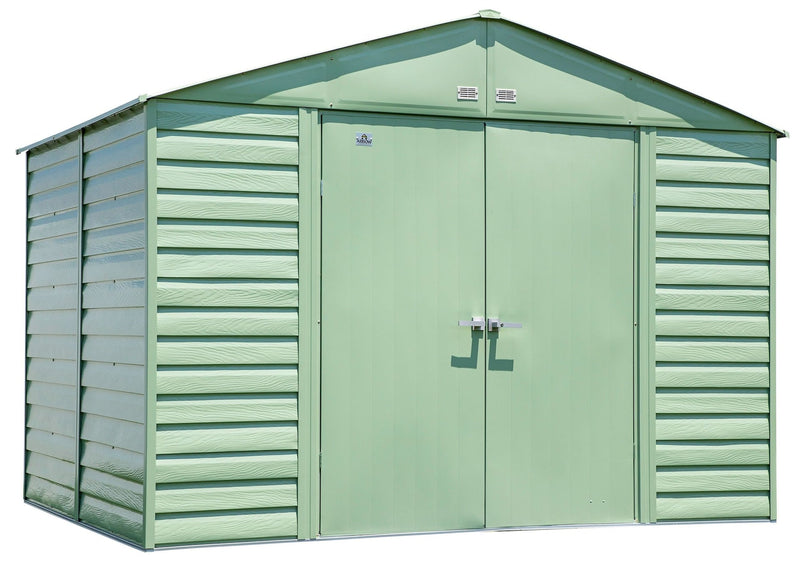 Select Galvanized Steel Storage Shed, Sage Green, 10-ft x 8-ft G5771