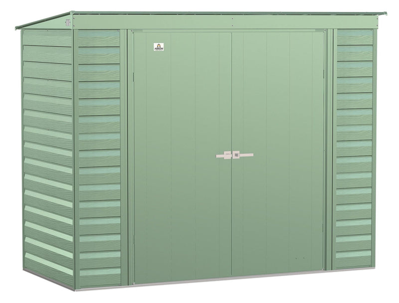 Select Galvanized Steel Storage Shed, Sage Green, 8-ft x 4-ft E5083