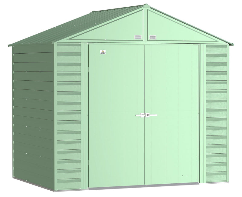 Select Galvanized Steel Storage Shed, Sage Green, 8-ft x 6-ft E1308