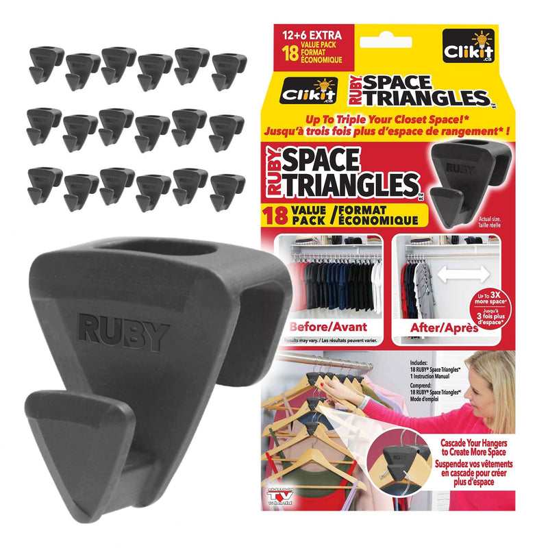 Ruby Space Saver Triangles, Black, 18-pk O3650