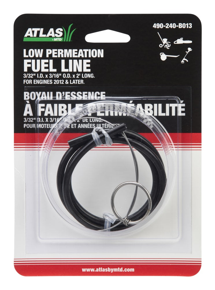 Lawn Tractor Replacement Fuel Line with Tool, 2-ft3/32-in I.D. x 3/16-in O.D. x 2-in J3383