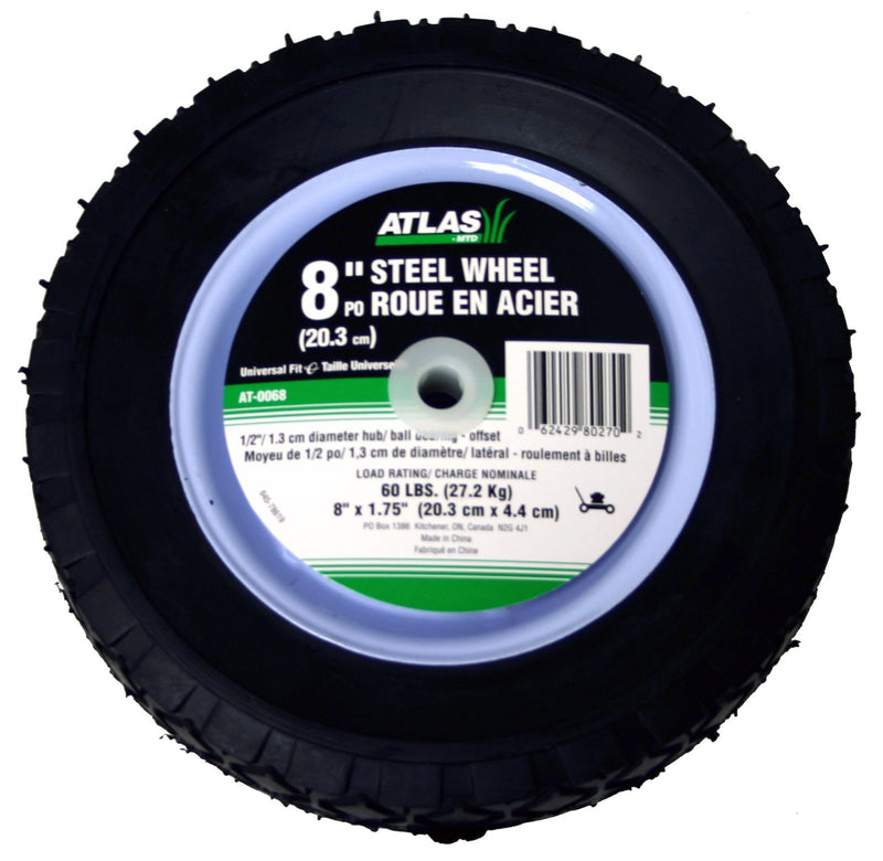 Steel Lawn Mower RePlacement Wheel with Ball Bearings, 8 in x 1.75-in G7205