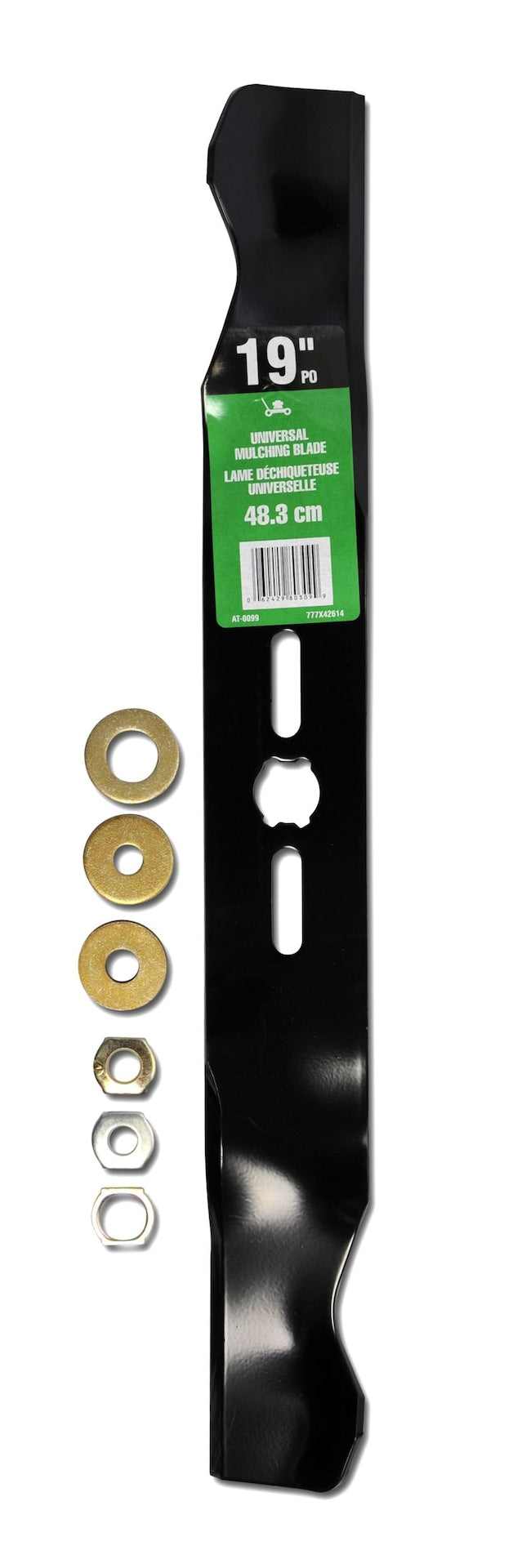 Universal Lawn Mower Replacement Mulching Blade, 19-in, Black D9786