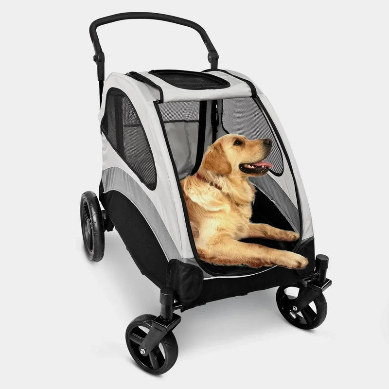 Foldable Pet Stroller for Large or 2 Dogs Cats Jogger Wagon with 4 Wheels C9790