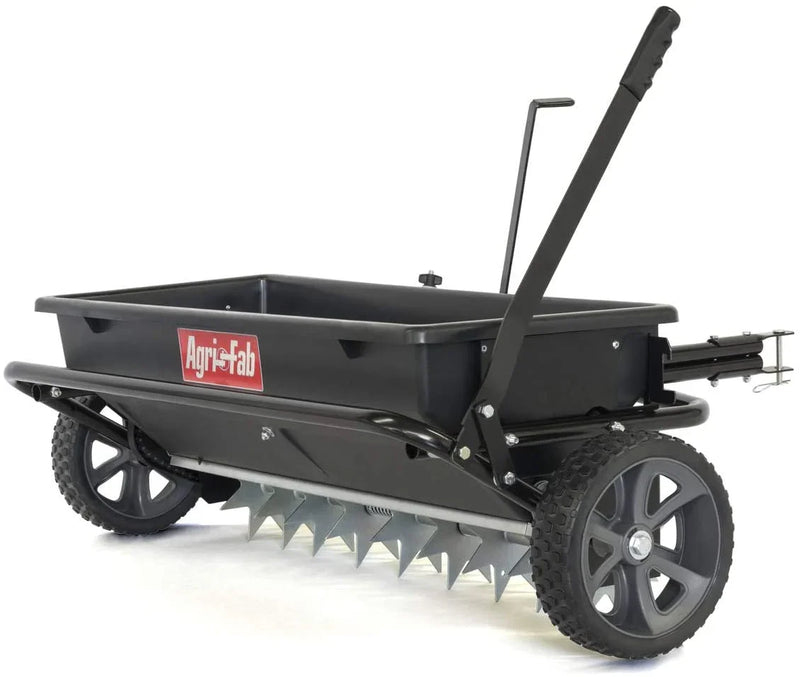 Agri-Fab 45-0543-AMZ 100 lb. Tow-Behind Lawn & Garden Spiker/Seeder/Drop Spreader for Seed,Fertilizer, Salt, Ice Melt; Designed to Pull Behind Lawn & Garden Tractors B9403