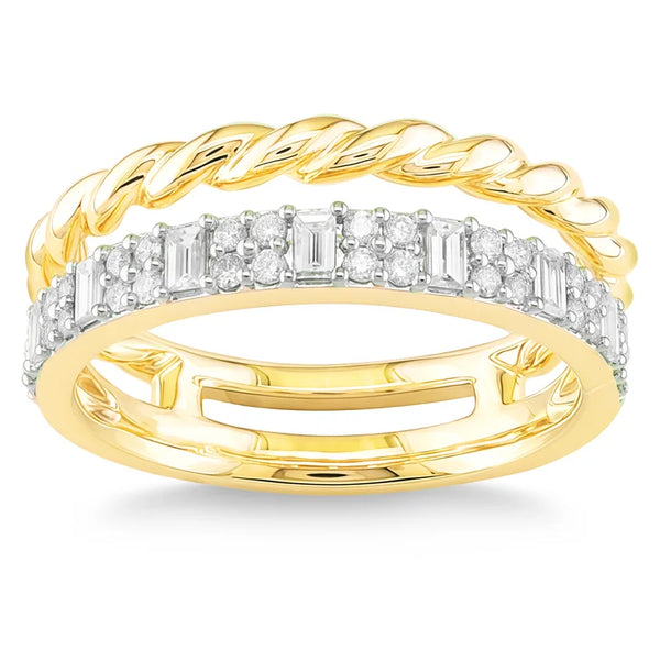 Baguette and Round Brilliant Diamond Ring (0.42 ctw) K2811