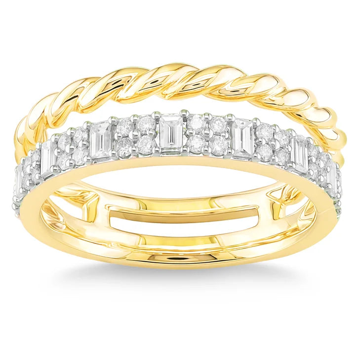 Baguette and Round Brilliant Diamond Ring (0.42 ctw) K2811