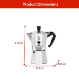 Moka Pot with Ergonomic Anti-Scale Handle, 6-Cup