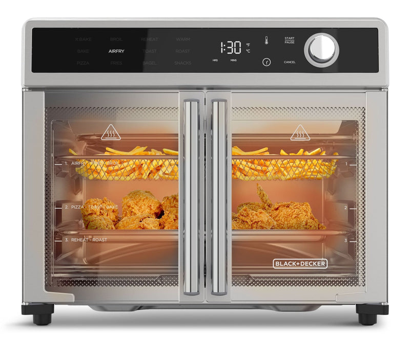 12-in-1 French Door Digital Countertop Convection Oven with Air Fry, 6-Slices Y8453