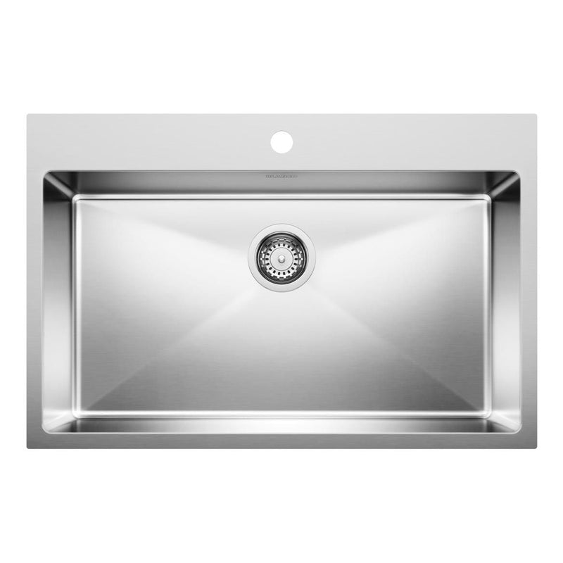 Quatrus R15 31-in Single Bowl Dual Mount Stainless Steel Kitchen Sink Y1369