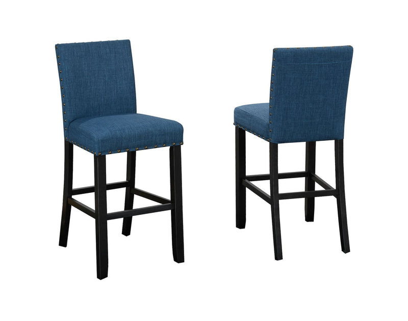 Alex Blue Counter/Bar Stool with Back Rest, 2-pc D4791
