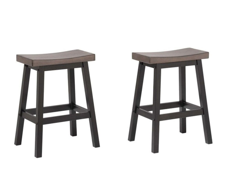 Arnold Oak/Dark Grey Counter/Bar Stool with Back Rest, 2-pc F5189