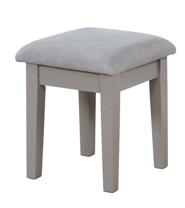 Cece 1-Drawer Grey Dressing Table Makeup Vanity Set with Stool and Mirror R6791
