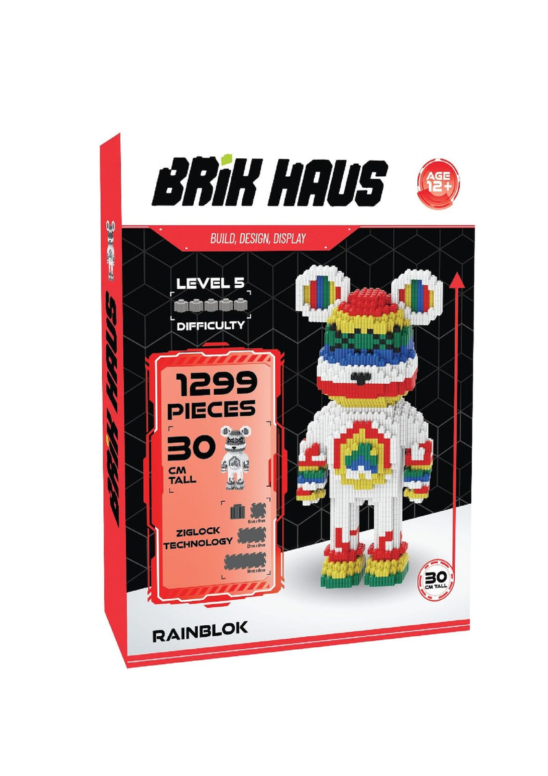 Brik Haus Rainbow Bear Construction Set, Small F6069