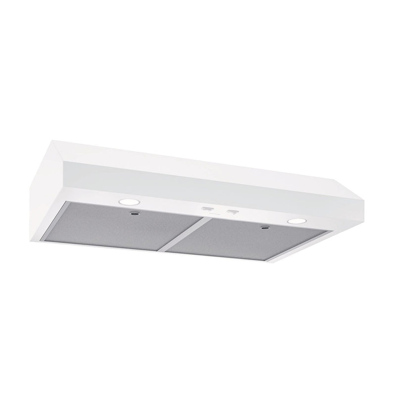 Glacier1 350CFM Under Cabinet Kitchen Exhaust Fan Range Hood, White, 30-in D3536