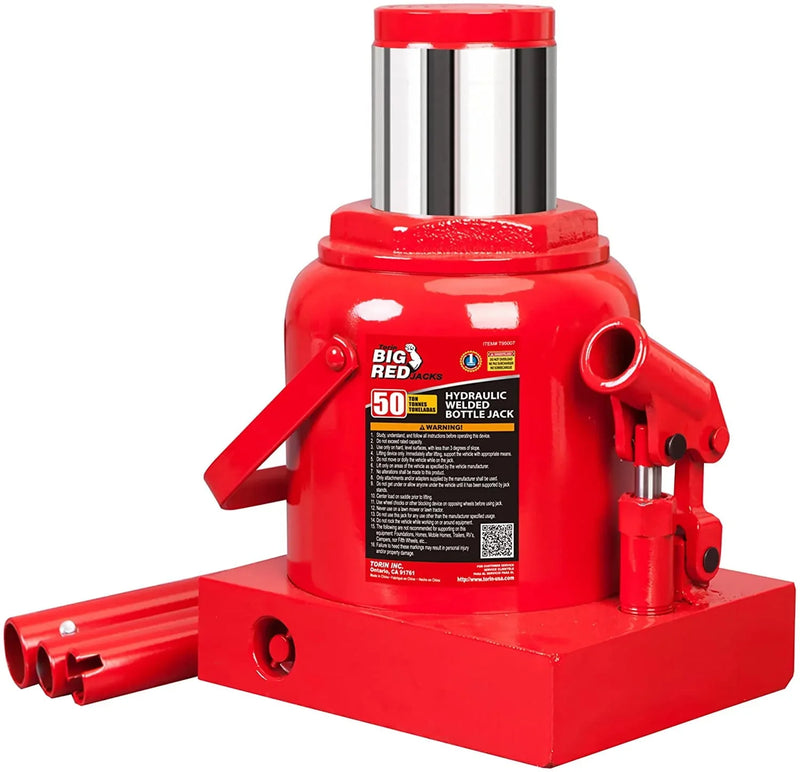 BIG RED 50 Ton Low Profile Hydraulic Bottle Jack – Welded Construction for Automotive & Heavy Lifting B7847
