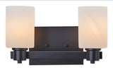 Cambray 2-Light Alabaster Shade Vanity Light, Black