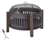 Campobello Round Wood Burning Outdoor Fire Bowl/Fire Pit, 31 x 24-in