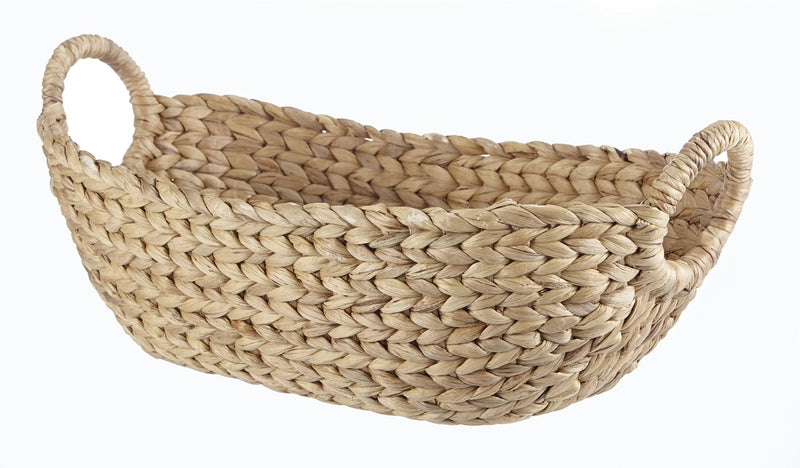 Della Oval Woven Natural Material Storage Basket, 19.6 x 11.4 x 8-in A0456