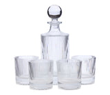 Fluted Decanter & Glasses Set, 5-pc