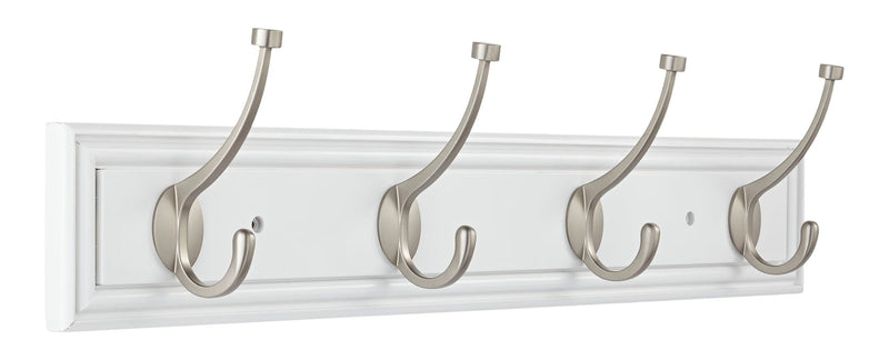 Galena Stainless Steel 4-Hook Pill Top Rail, White/Silver, 27-in V5655