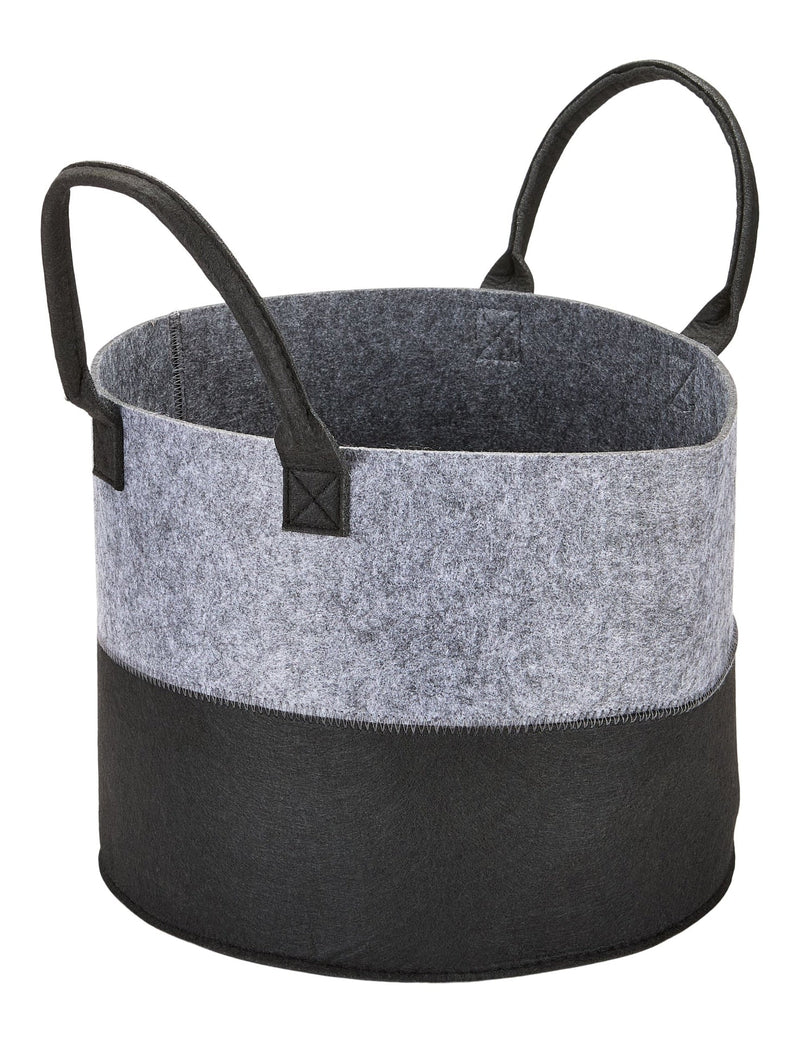 Jude Felt Organization/Storage Basket, Grey/Black J5494