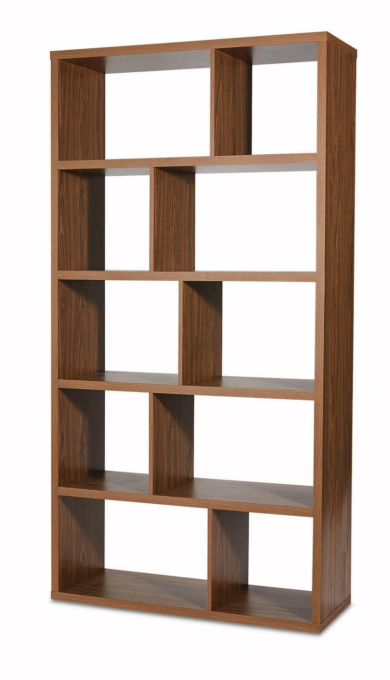 Knowlan Modular Adjustable 5-Tier Bookshelf, 38.25 x 14.5 x 74.25-in, Walnut K6867
