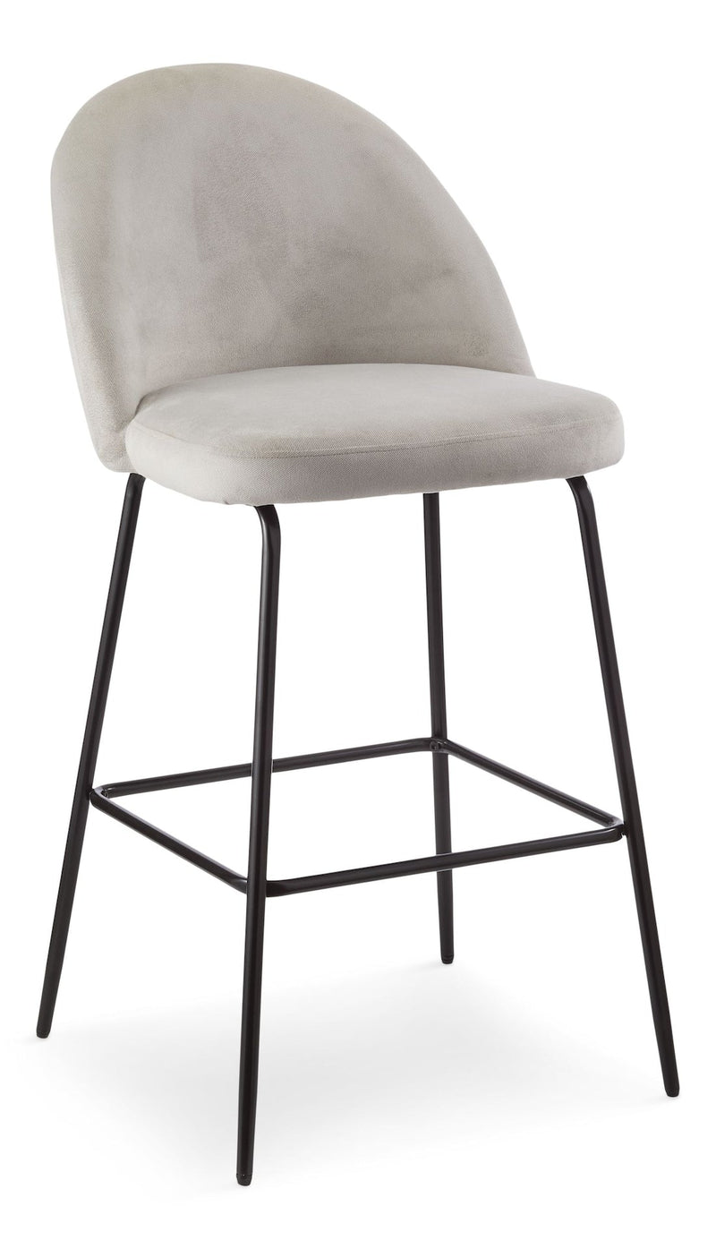 Koen Bar Elegant Counter Stool with Footrest, Grey B4238