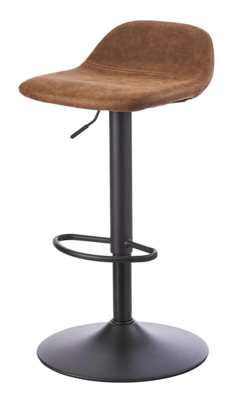 Luis Adjustable Height Gas Lift Swivel Bar Stool, Brown O6808