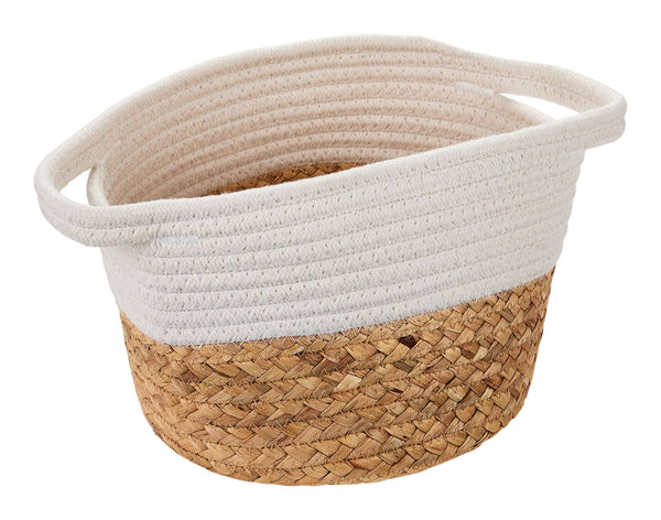 Molly Woven Cotton Rope Two-Toned Storage Basket Q1880