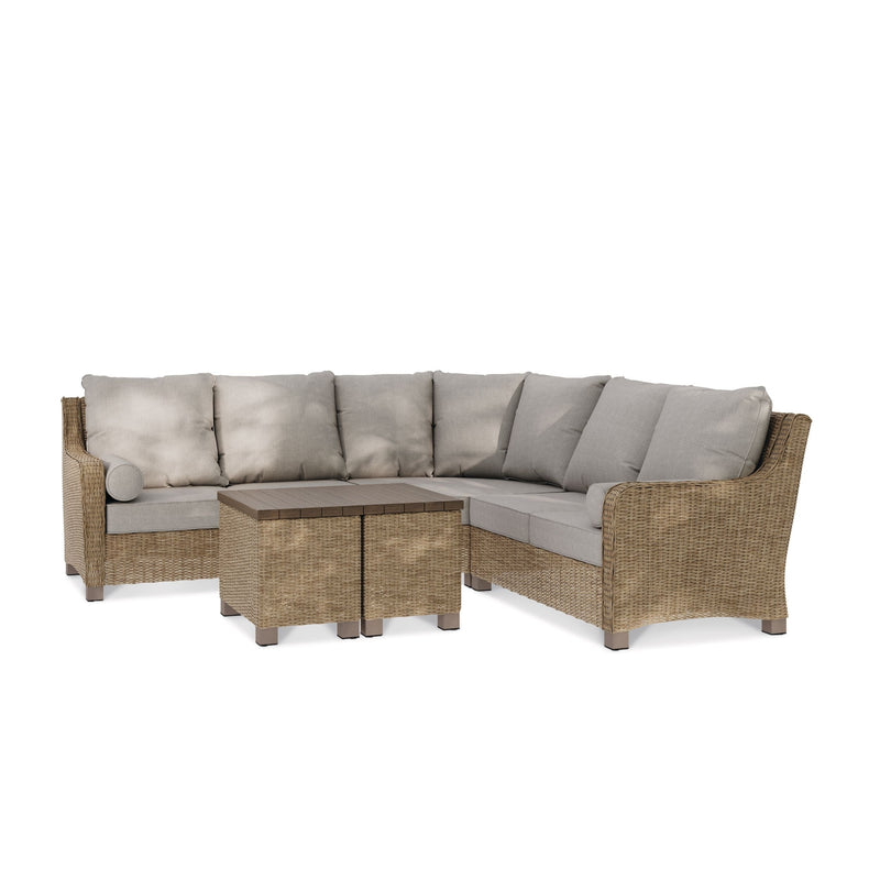 Moraine All-Weather Wicker Outdoor/Patio Sectional Set, UV-Resistant Cushions, 5-pc W1848