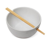 Noodle Bowl with Chopsticks Set, Serves 2, 4-pc, White