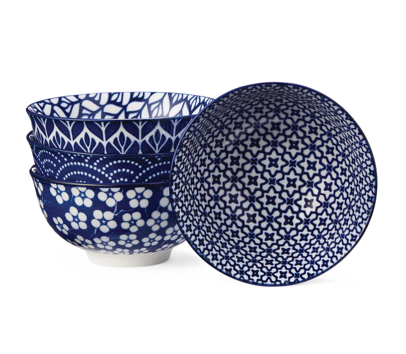 Patterned Porcelain Soup Bowl Set, 4-pk H1192