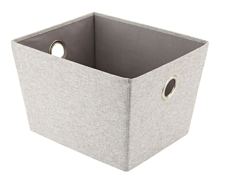 Piper Rectangular Fabric Basket, Grey, 13.4 x 11 x 9-in X6809