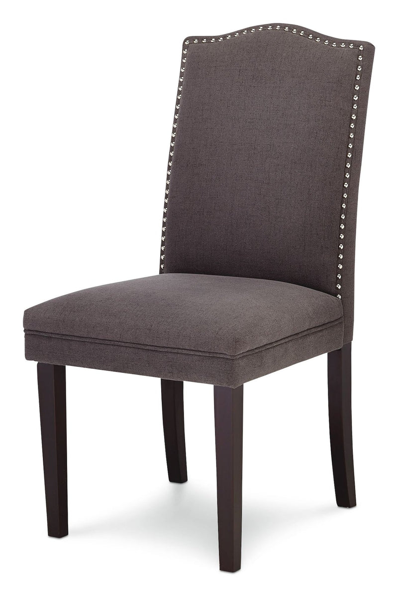 Regent Nailhead Upholstered Dining Chairs with Solid Wood Legs (2-Piece Set), Grey K6011