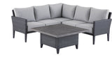 Square Outdoor Patio Conversation Dining Set with UV-Resistant Cushions, 3-pc