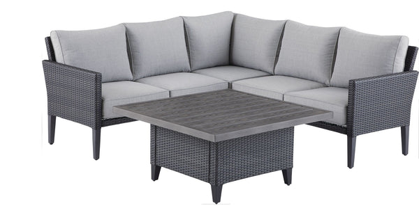 Square Outdoor Patio Conversation Dining Set with UV-Resistant Cushions, 3-pc P2002