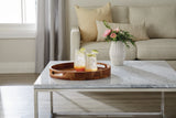 Round Wood Serving Tray with Cut-Out Handles, 16-in