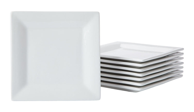 Stoneware Appetizer Plates, Square, 8-pk O6527