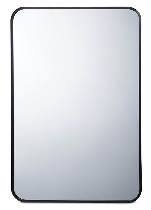 Truro Metal Rectangular Wall Mirror, Black, 20 x 30-in N0365